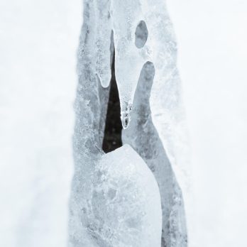 Organic structure of ice in a closeup